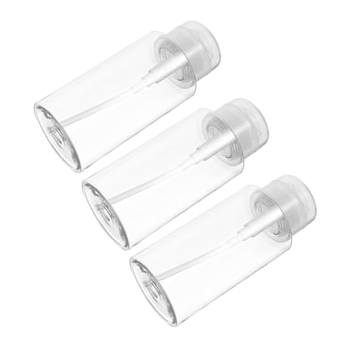 FRCOLOR 3 Stück Push Down Pumpspenderflaschen Für Nagellackentferner Make Up Entferner Flüssigkeitsspenderbehälter Durchsichtige Kunststoffflasche von FRCOLOR