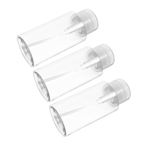 FRCOLOR 3 Stück Push Down Pumpspenderflaschen Für Nagellackentferner Make Up Entferner Flüssigkeitsspenderbehälter Durchsichtige Kunststoffflasche von FRCOLOR