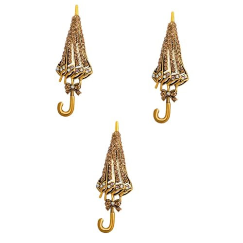 FRCOLOR 3 Stück Regenschirm Brosche mit Anstecknadel für Anzug Kleidung Elegantes Design für Besondere Anlässe Langlebig von FRCOLOR