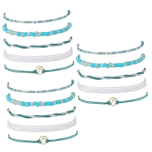FRCOLOR 3 Stück Retro Handgemachtes Perlen Armband Einzigartige Geflochtene Kette Verstellbares Fuß Accessoire für Modebewusste für Frauen Multi Layer Fußkette für Strand Sommer von FRCOLOR