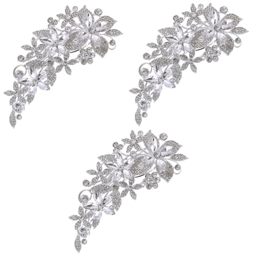 FRCOLOR 3 Stück Seitenkamm Braut Haarschmuck Braut Haarspange Brautzubehör Perlen Haarkamm Hochzeit Kopfschmuck Perlenklammern Für Haar Tiara Strass Haarkamm Silber Zinklegierung von FRCOLOR