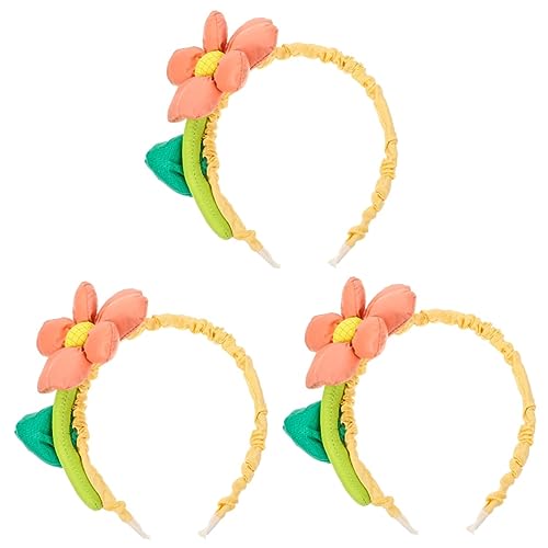 FRCOLOR 3st Haarschmuck Aus Sonnenblumen Haarschmuck Für Die Braut Coachella-outfits Für Frauen Stirnbänder Frauenkleidung Hochzeitsdeko Haarreifen Kind Stoff Cosplay Dekorative von FRCOLOR