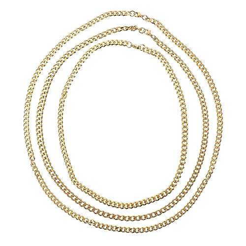 FRCOLOR 3stücke Hip Hop Kette Für Männer Dekorativer Schmuck Robustes Und Langlebiges Material Einfach Zu Kombinieren Für Hip-hop-künstler Tänzer Und Liebhaber von FRCOLOR