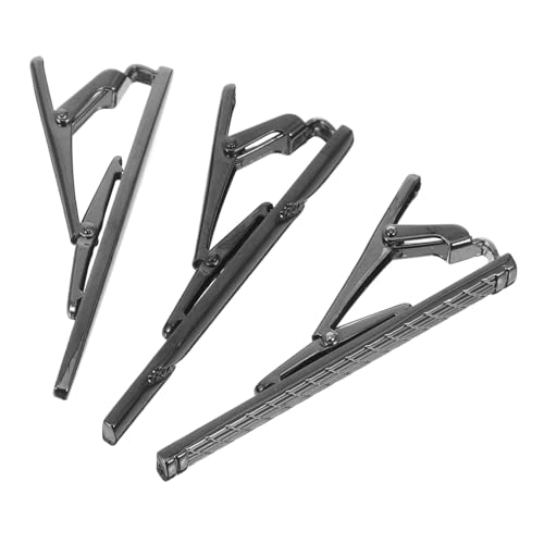 FRCOLOR 3 Stück Teiliges Business Krawattenklammer aus Kupfer mit Schwarzer Gravur Reflektierende Oberfläche Sicherer Halt Modische Krawattenclips für Hochzeit Büro Festliche Anlässe von FRCOLOR