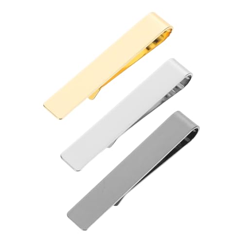 FRCOLOR 3 Stück Teiliges Krawattenklammern für Herren mit Klassischem Spiegelglanz Halt Minimalistisches Design Anzug Accessoires für Business Hochzeit und Formelle Anlässe von FRCOLOR