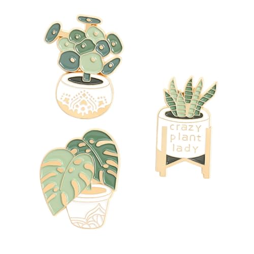 FRCOLOR 3 Stück Teiliges Kreative Mehrfarbige Alloy Broschen mit Sukkulenten Motiv Modische Anstecknadeln für Damenkleidung Dekorative Brustnadeln für Pullover Jacken Kleider von FRCOLOR