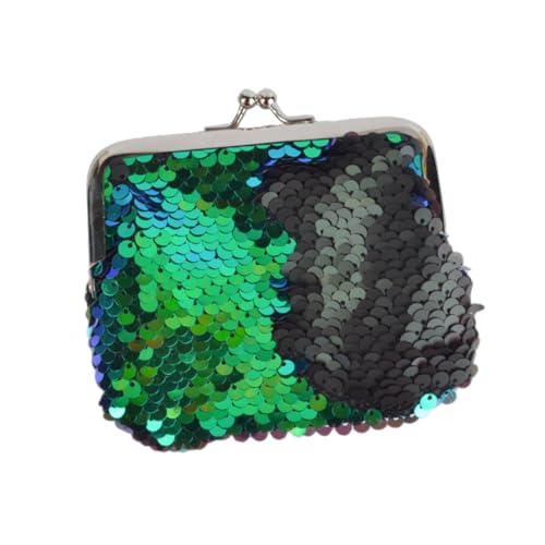FRCOLOR 3 Stück Teiliges Mini Münzbeutel mit Meerjungfrau Pailletten Modische Kleine Geldbörsen für Mädchen Glänzende Coin Purse in Grün schwarz Rosa Silber und Blau violett von FRCOLOR