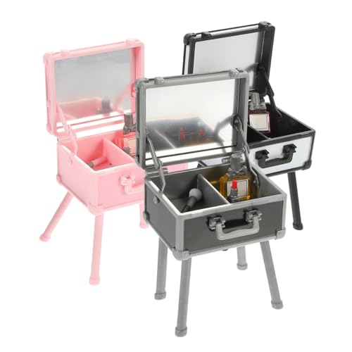 FRCOLOR 3 Stück Teiliges Miniatur Make up mit Lippenstift Parfüm Miniatur Dekoration für Puppenhaus Desktop Dekor Kompakt Langlebig und Detailreich für Miniaturhäuser von FRCOLOR