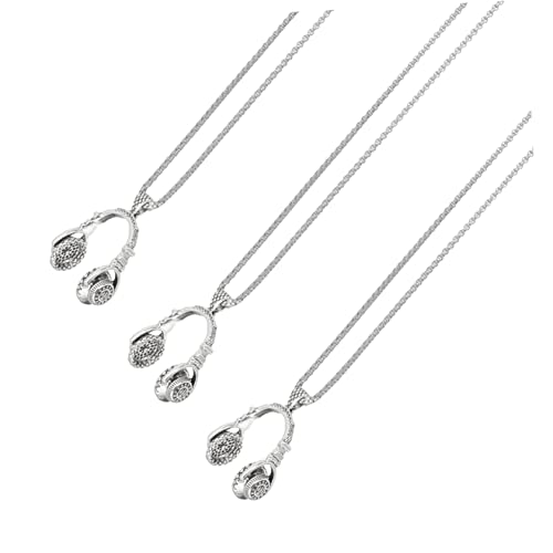 FRCOLOR 3 Stück Teiliges Musik Headset Anhänger Halsketten aus Sicherer Clavicle Ketten Einfache Schmuckstücke für Damen Langlebig und Hautfreundlich von FRCOLOR