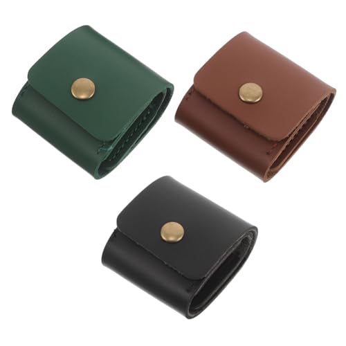 FRCOLOR 3stücke Plektrum-etui Aus Pu-Leder Faltbarer Plektrum-Halter Zum Aufrollen Aufbewahrungstasche Für Gitarrenplektren Platzsparender Organizer Mit Fächern Tragbar Für Musiker von FRCOLOR