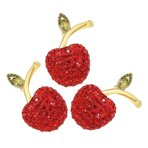 FRCOLOR 3stücke Broschenclip in Apfelform Mit Strasssteinen Sicherer Halt Für Mäntel Kleidung Und Schals Feine Handwerkskunst Und Polierte Oberfläche Vielseitig Für Jeden Anlass von FRCOLOR