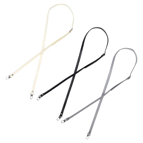 FRCOLOR 3 Stück Teiliges Schulterriemen für Handtaschen Verstellbare Abnehmbare Crossbody Ersatzriemen in Schwarz Hellgrau mit Silbernen Schnallen Passend für Tote Satchel und von FRCOLOR