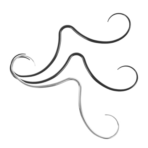 FRCOLOR 3 Stück Teiliges Septum Nasenpiercing aus Edelstahl Mustachiose Nasenringe in Silber und Schwarz Langlebiger Schmuck für Partys Hochzeiten Modisches Accessoire für Damen und von FRCOLOR