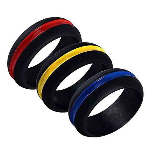 FRCOLOR 3stücke Silikonringe Paarringe Fingerringe Eleganter Charmanter Schmuckring Für Erwachsene Männer Frauen Langlebig Kratzfest von FRCOLOR