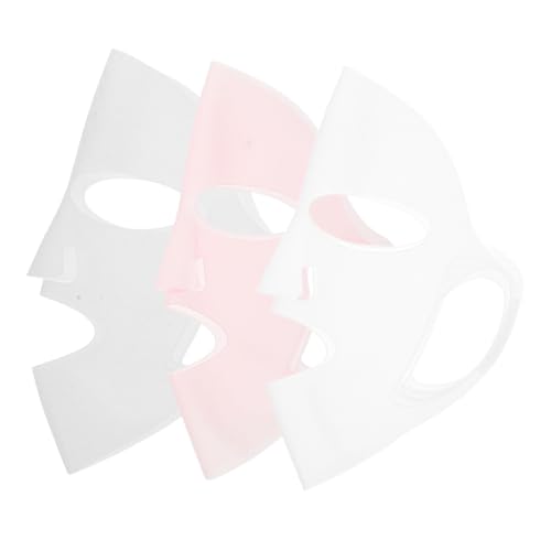FRCOLOR 3 Stück Teiliges Silikon Gesichtsmaske Cover mit Ohrhaken Rutschfeste Leichte Schutzabdeckung für Hautpflege Wiederverwendbar Feuchtigkeitserhaltend Geeignet für Zuhause Reisen von FRCOLOR