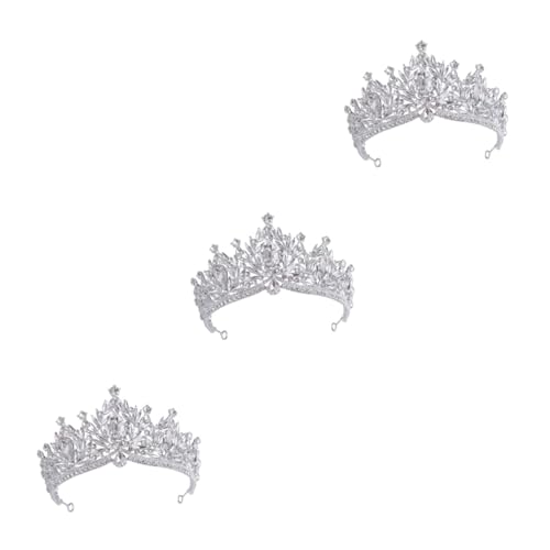 FRCOLOR 3 Stücke Braut Strass Krone Für Hochzeit Metall Krone Haar Zubehör Für Frauen Mädchen von FRCOLOR