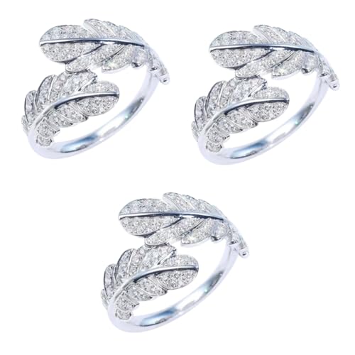 FRCOLOR 3 Stück Verstellbarer Ring Damen Offener Ringschmuck mit Zirkonia Minimalistischer Ästhetischer Schmuck für Hochzeiten Partys Elegantes Accessoire für Optimalen Tragekomfort von FRCOLOR