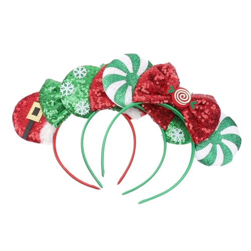 FRCOLOR 3 Stück Weihnachtlicher Teiliges Haarreif Festliches Stirnband Geeignet für Party Cosplay Erwachsenen und Süßes Design mit Rentier und Weihnachtsmütze Dekoratives Haaraccessoire von FRCOLOR