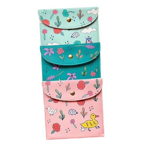 FRCOLOR 3 Stück wasserdichte Cartoon Muster Aufbewahrungstaschen für Hygieneartikel Praktische Menstruationspads Tasche Bunten Farben für Unterwegs von FRCOLOR