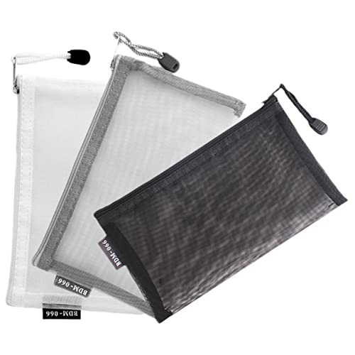 FRCOLOR 3stücke Netz-stiftehalter Mit Reißverschluss Organizer-Tasche Für Stifte Bleistifte Lineale Und Andere Schreibutensilien Tragbar Und Passt in Handtasche Rucksack Oder Koffer von FRCOLOR