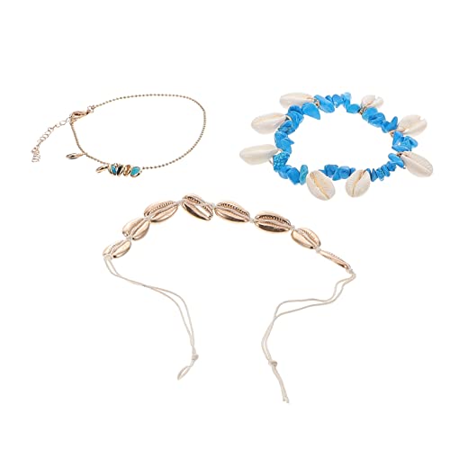 FRCOLOR 3 Stücke Böhmische Fußkettchen Fußkettchen Fuß Anhänger Kette Fuß Hängen Zubehör Knöchel Fußkettchen Mode Fußkettchen Knöchel Schmuck von FRCOLOR