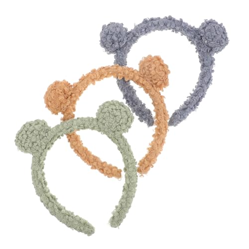 FRCOLOR 3 Stück Plüsch Stirnbänder für Flauschiges Haarband mit Ohren für Party Cosplay Halloween Bequemes Accessoire für Mädchen und von FRCOLOR