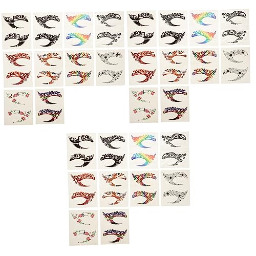 FRCOLOR 30 Paar Eyeliner-lidschatten-aufkleber Halloween-tattoos Wiederverwendbarer Lidschatten Hände Gesicht Tattoo Aufkleber Cosplay-auge Zubehör Entfernung Von Sommersprossen Papier von FRCOLOR