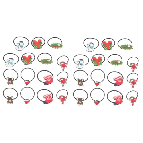 FRCOLOR 2 Sets Bezaubernde Weihnachts-haar-accessoires: Elch-schneeflocken-socken Elastische Haarbänder Pferdeschwanzhalter Für Mädchen 15 Stück * 2 von FRCOLOR