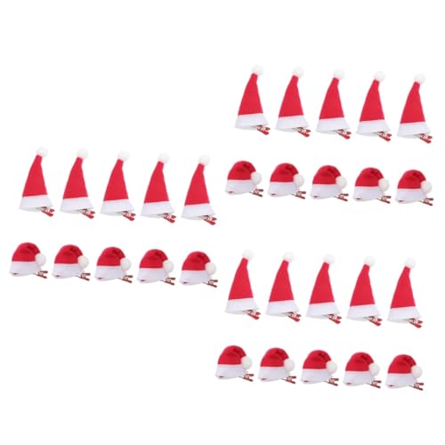 FRCOLOR 30 Stk Haarschmuck Für Weihnachtsmützen Weihnachtsmütze Haare Weihnachtsmützenclip Für Mädchen Weihnachtshaarnadeln Minni Hut Haarnadeln Weihnachtsspangen Kopfbedeckung Damen Mini von FRCOLOR