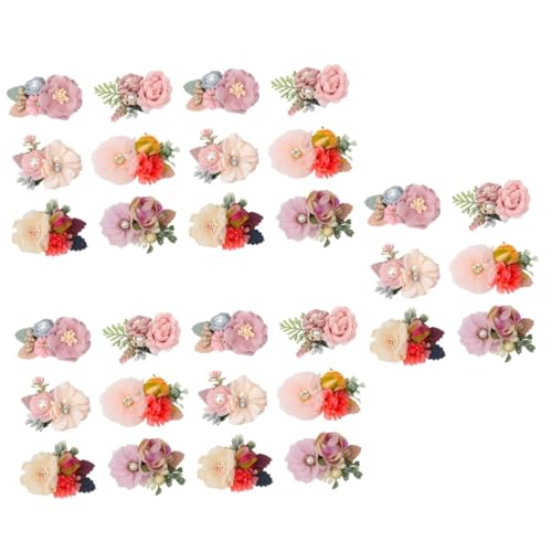 FRCOLOR 30 Stück Künstliche Haarnadeln Verzierungen Perlen Haarspangen Blumen Dekoration Haarspangen Für Mädchen Blumen Haarnadel Haarnadel Simulation Haarspange Baumwollleinen von FRCOLOR