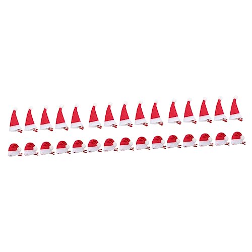 FRCOLOR 30 Stk Weihnachtshaarschleifen Weihnachtsmütze-haarspangen Weihnachtsclips Für Mädchen Mini Nikolausmütze Spangen Weihnachtsspangen Weihnachtsfeier Gefallen Zubehör Damen Krawatte von FRCOLOR