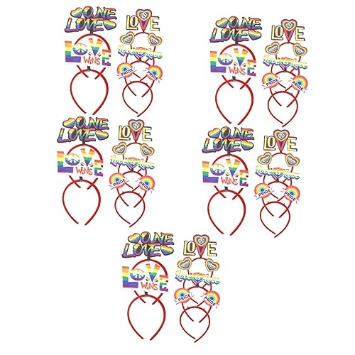 FRCOLOR 30 Stk Pride Month Stirnband Regenbogen-thema Regenbogen-kopfschmuck Gay-pride-kopfbedeckungen Pride-party-dekoration Regenbogen-haarreifen Lgbt Popper Liebe Mädchen Plastik von FRCOLOR