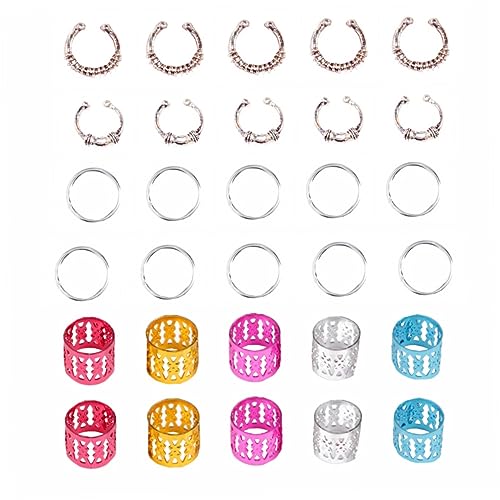 FRCOLOR 30st Diy Kleine Geflochtene Haars Pange Haarring Aus Metall Haargeflecht Perlen Dekorative Haarmanschette Ringe Für Haarschmuck Ringe Für Frauen Strassenfotografie Zubehör Fräulein von FRCOLOR