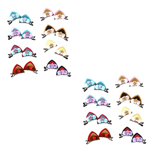 FRCOLOR 32stücke Teiliges Katzenohren Haarspangen Für Mädchen Farbenfrohe Haarschmuck Accessoires Niedliche Haarpins Für Mädchen Und Erwachsene Für Partys Und Kostüme von FRCOLOR