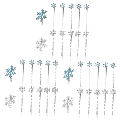 FRCOLOR 36stücke Schneeflocken Haarklammern Mit Strass Weihnachts-haaraccessoires Für Mädchen Für Partys Und Festliche Anlässe von FRCOLOR