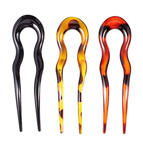 FRCOLOR 3Pcs Haarspange Gabel Haarnadel Chinesischer Stil U-Förmige Haarspange Haargabel Haarspange Haarstäbchen für Frauen Haarschmuck von FRCOLOR