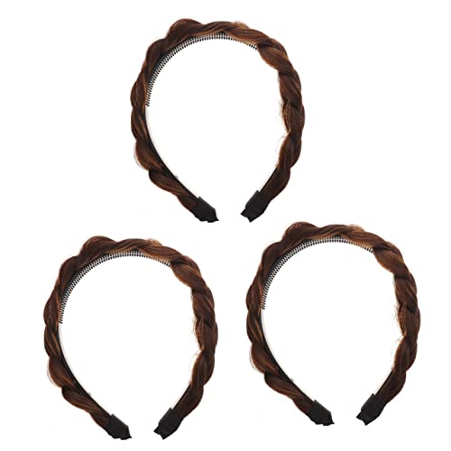 FRCOLOR 3st Geflochtenes Stirnband Haarspange Mit Geflochtenem Haardesign Frauen Kopfschmuck Haarversorgung Haarmanschetten Für Zöpfe Haarschmuck Drei Aktien Mädchen Chemische Faser von FRCOLOR