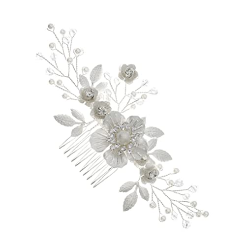 FRCOLOR 3St Blumenkamm Hochzeitsdekoration Braut Brautjungfer Haarkamm französische Haarspangen Hochzeit Haarspangen Tiara Hochzeit Haarkamm Haarschmuck Perle Kopfbedeckung Haare hoch ABS von FRCOLOR