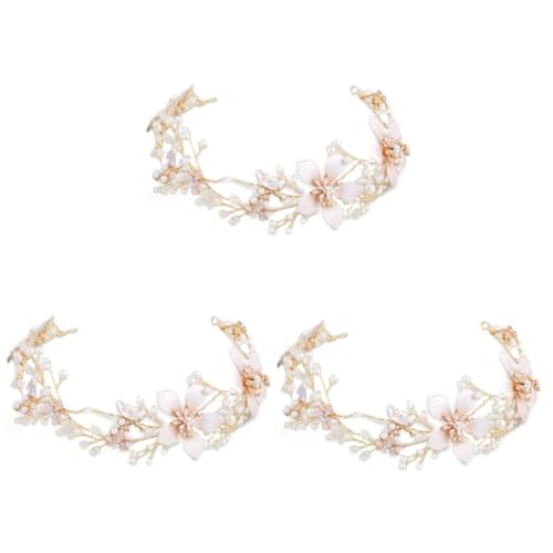 FRCOLOR 3St Blumenstirnband hochzeitshaar schmuck wedding hair accessories Haargummi kopfschmuck Haarband zur Hochzeit Kopfbedeckungen für die Braut Europäisch und amerikanisch Zubehör von FRCOLOR