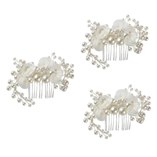 FRCOLOR 3St Braut Haarkamm haar spangen haarclips haarnadeln hochzeits haarschmuck haarpin Tiara kopfschmuck Haarkamm für Frauen Hochzeit Haarkamm Koreanisch Kopfbedeckung Zubehör Fräulein von FRCOLOR