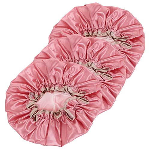 FRCOLOR 3stücke Duschkappe Für Damen Frauen Badehaube Haar Schutzhülle Atmungsaktiv Mütze Zum Duschen Mit Elastischem Band Für Langes Locken Naturhaar von FRCOLOR