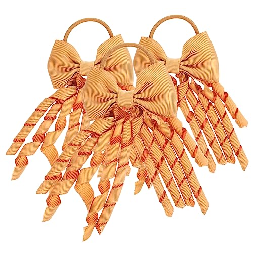 FRCOLOR 3st Haarschmuck Fransenband Weihnachtsband Haargummis Für Mädchen Verbeugungen Zum Cheerleading Cheerleader-haarschleifen Frau Gewindeband Europäisch Und Amerikanisch Pferdeschwanz von FRCOLOR