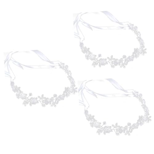 FRCOLOR 3St Hochzeit Stirnband hochzeitshaar schmuck wedding hair accessories hochzeitsdeco Haargummis kopfschmuck Haarschmuck für die Hochzeit Braut Stirnband Kleid Kopfbedeckung Zubehör von FRCOLOR