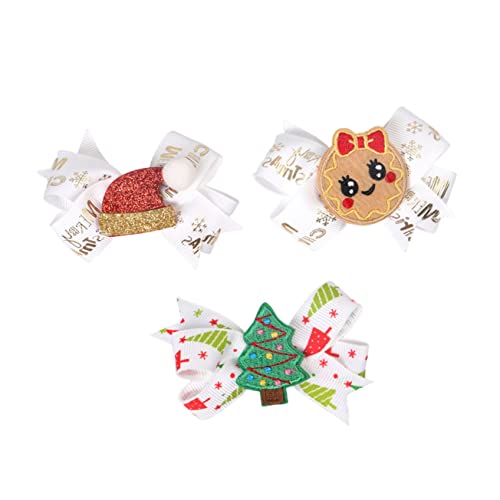 FRCOLOR 3St Haarspangen für Mädchen zu Weihnachten weihnachts haarschmuck weihnachtshaarschmuck Weihnachtsmütze Haarspange Weihnachtsschmuck Kinderspangen zu Weihnachten Weihnachtsspangen von FRCOLOR