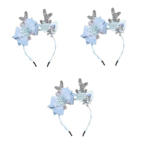 FRCOLOR 3stücke Weihnachts-haarreifen Für Antler-design Und Schleife Party-dekoration Für Festliche Anlässe Schöne Kostümaccessoires Für Mädchen von FRCOLOR