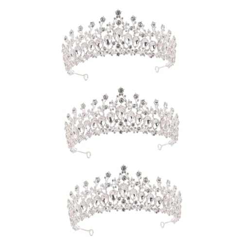 FRCOLOR 3stücke Mit Strasssteinen Luxuriöses Hochzeits-accessoire Silber Und Weiß Für Hochzeiten Abschlussfeiern Und Partys Eleganter Haarschmuck Für von FRCOLOR