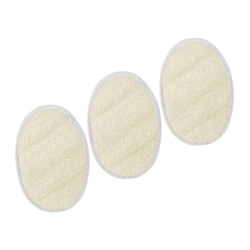 FRCOLOR 3St Luffa-Körperwäsche Badewannenpeeling Hautreinigungs-Pad badetuch Duschkugel Luffa-Schrubber-Pads Peeling-Luffaschwamm Badeschrubberpads runde Gesichtspads ，，， Weiß von FRCOLOR