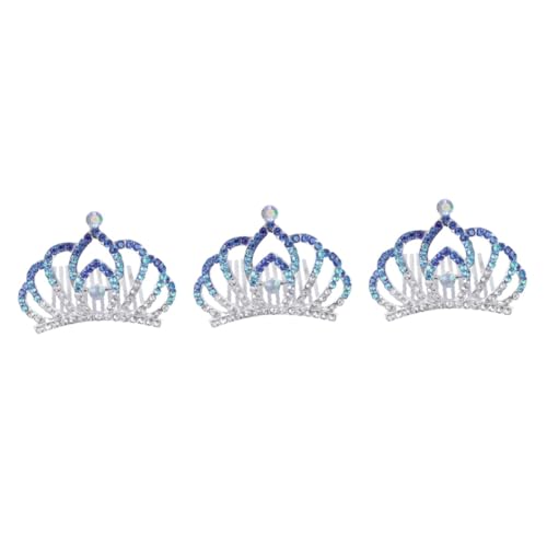 FRCOLOR 3St Mädchen Stirnband Mini Tiara Kamm Hochzeit Stirnband party zubehör kinder partyzubehör kinder haarschmuck Mädchen Krone Kristallkopfschmuck für Kinder Strasssteine Ausgabekarte von FRCOLOR