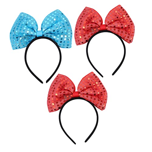 FRCOLOR 3stücke Teiliges Weihnachts Schleife Haarreif Funkelnder Sequin-bow Kopfschmuck Für Und Alltag Atmungsaktiv Hautfreundlich Und von FRCOLOR