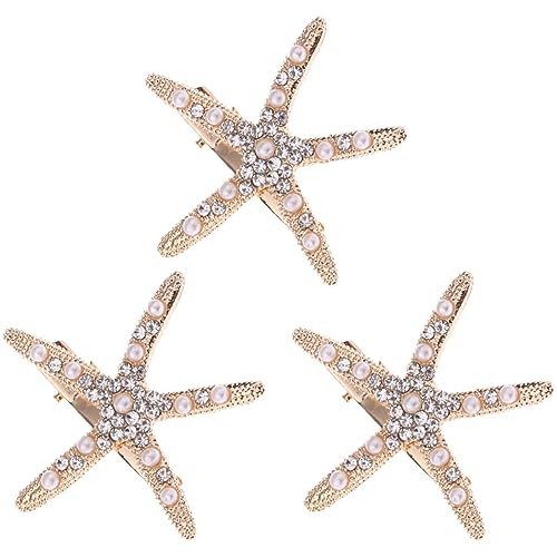 FRCOLOR 3St Seestern-Haarnadel Halter Boutonniere Haarklammern Motorhaube Stifte haarschmuck haar spangen haar clip haarclips Mädchen Haarspange Haarnadeln für Mädchen Legierung Golden von FRCOLOR